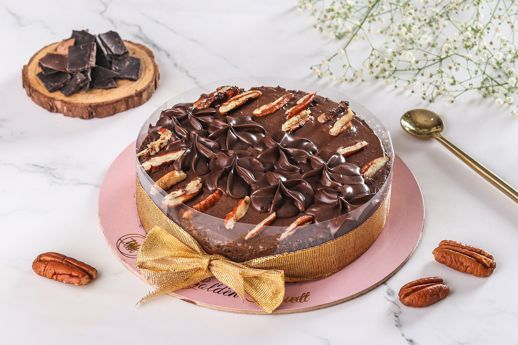 Sugar Free Chocolate Pecan Nut Praline Cake