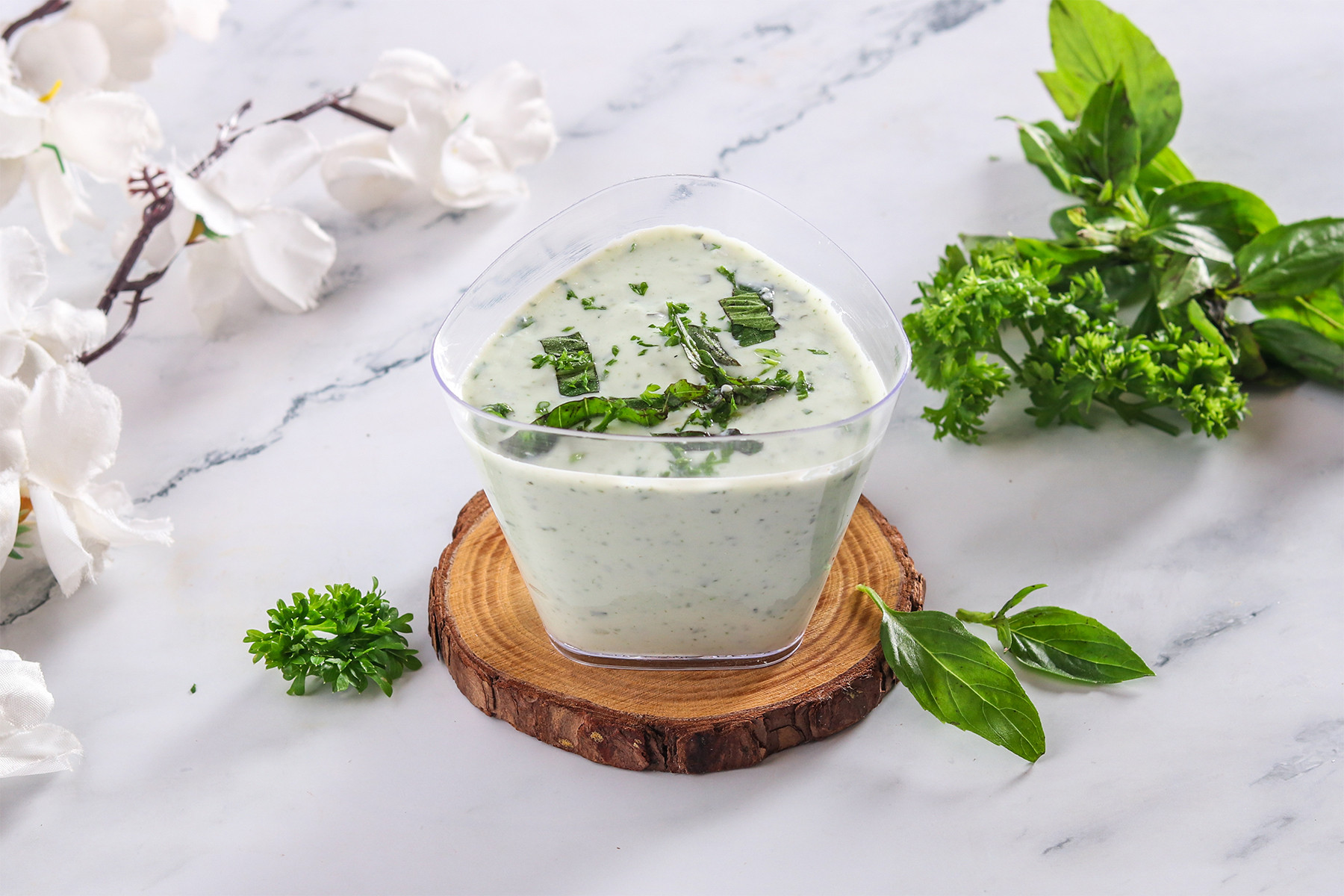 Hung Curd Basil Parsley Dip