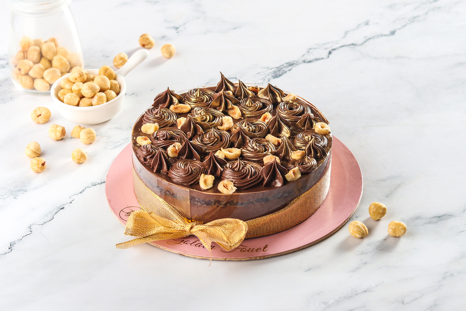 Vegan Sugar Free Choco Hazelnut Treat Cake