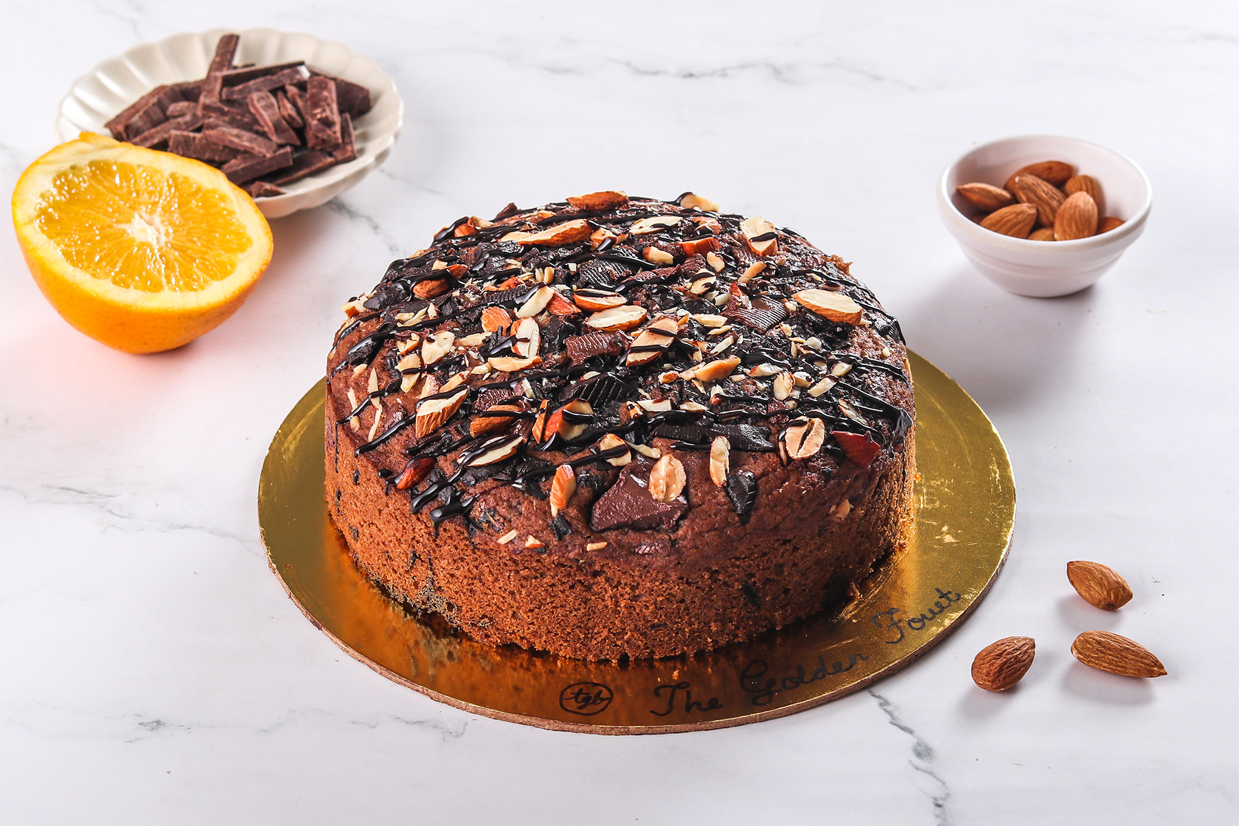 Sugar Free Chocolate Orange Roasted Almond Tea Cake