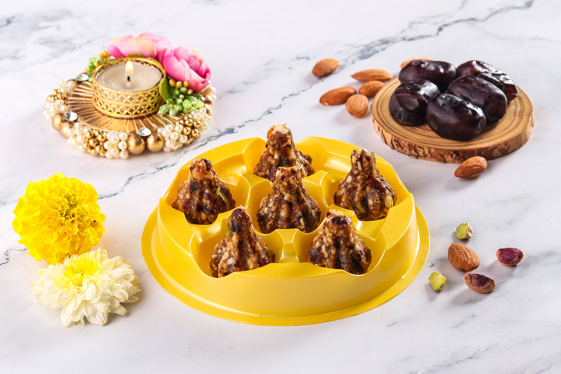 GANPATI Special Sugar Free Dates and Nuts MODAK [Box of 6]